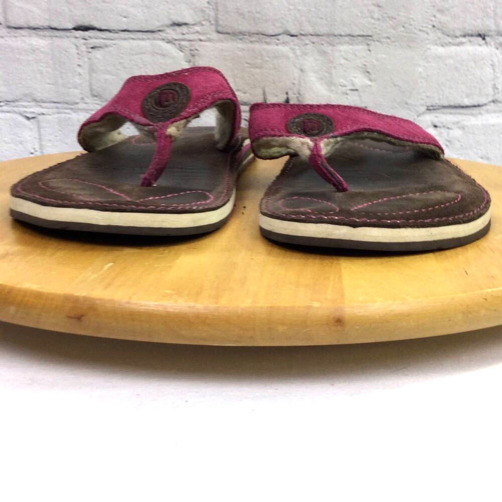 Merrell Fetch Plum Boho Sherpa Coastal Granola Girl Suede Thong Flip Flop 9 - Picture 5 of 9